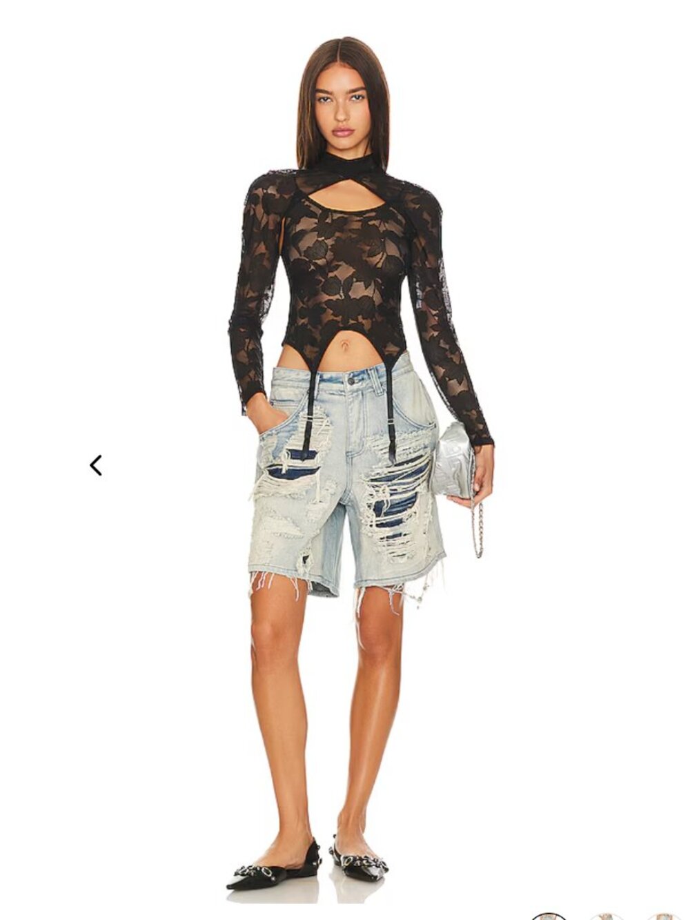 Jaded London Distressed Colossus Shorts Size 25 in Blue Wash